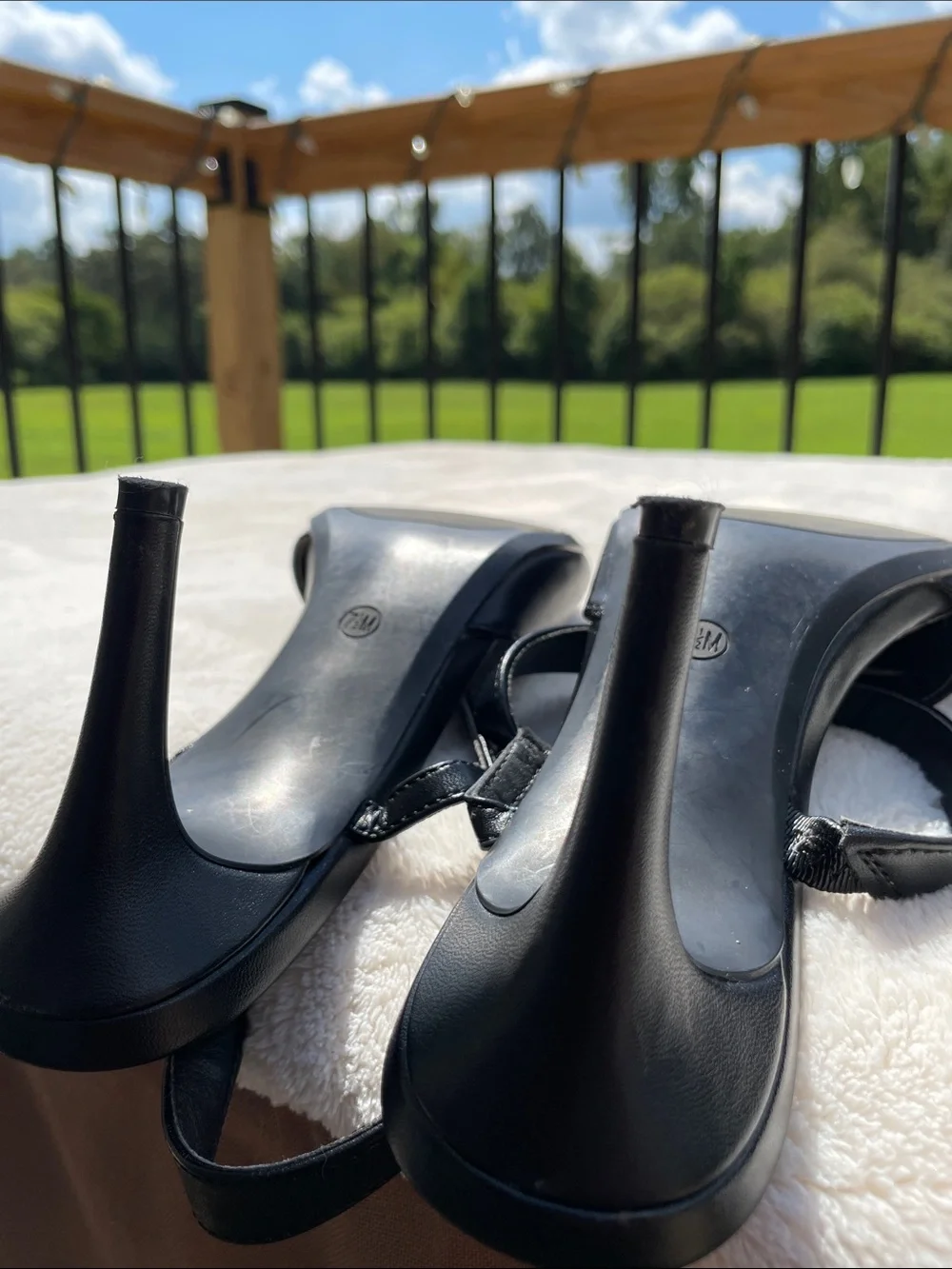 Calvin Klein Black Pointed Slingback Heels with Cross Strap